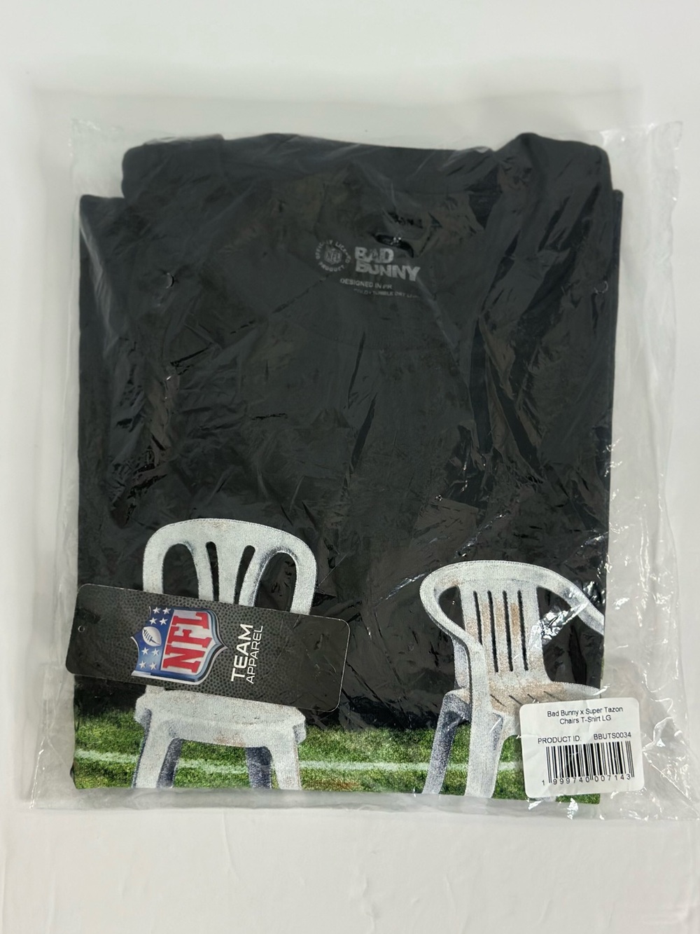 Bad Bunny x Super Tazón Chairs Tee NFL Collab Size Large NWT - Picture 4 of 7